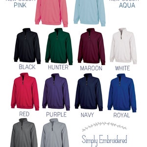 Monogram Pullover Personalized Quarter Zip Monogrammed Fleece Ladies Monogram Zip Up Quarter Zip with Pockets image 3