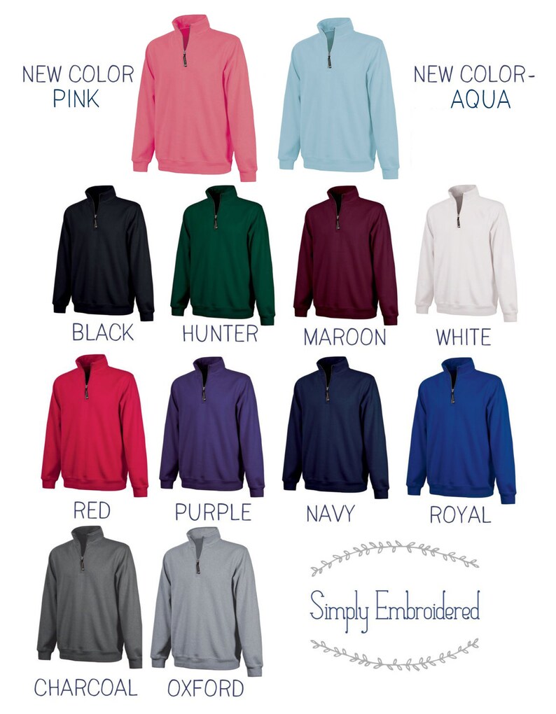 Monogram Pullover Personalized Quarter Zip Monogrammed Fleece Ladies Monogram Zip Up Quarter Zip with Pockets image 3