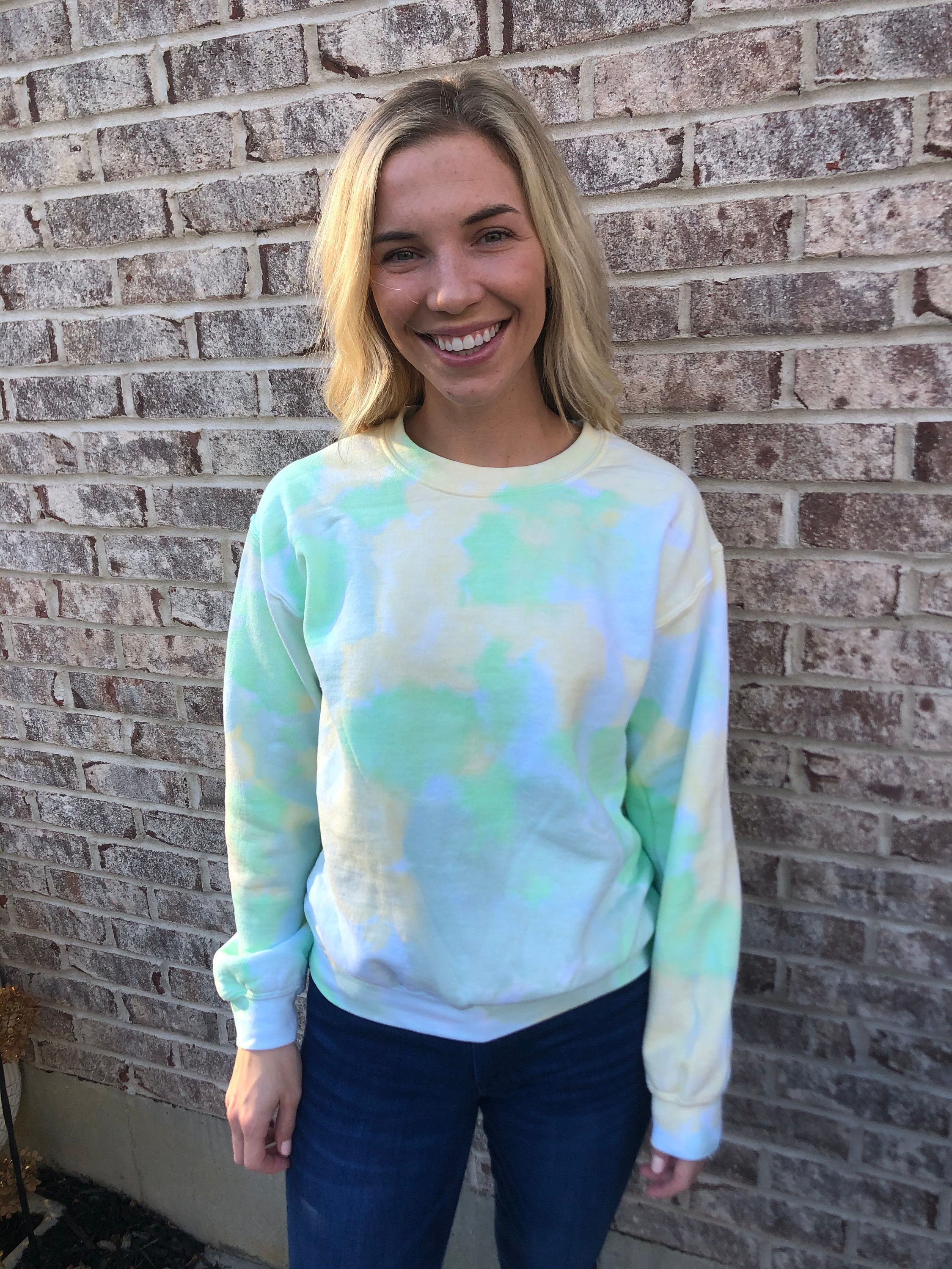 Lemon Lime Dream Tie-dye Crewneck Sweatshirt Personalized - Etsy Canada