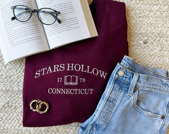 Stars Hollow Gemma Crewneck Sweatshirt | Custom Sweatshirt | Gift for Her | Cozy Embroidered Sweatshirt | Fall Sweatshirt | Gilmore Girls