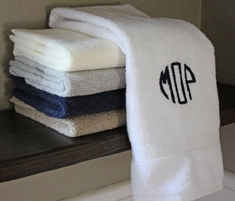 Monogrammed Personalized Hand Towels Set of Two Monogram Etsy