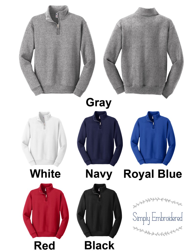 Childrens Youth Monogrammed Quarter Zip Pullover Etsy