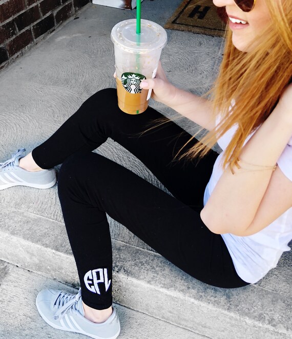Monogram Leggings Personalized Yoga 