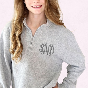 Custom Embroidered Youth Quarter Zip Pullover |Personalized Kid&#39;s Sweatshirt |Gift for Kids | Custom Sweatshirt |Boys & Girls Q-Zip | PC78YE