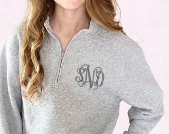 Custom Embroidered Youth Quarter Zip Pullover |Personalized Kid&#39;s Sweatshirt |Gift for Kids | Custom Sweatshirt |Boys & Girls Q-Zip | PC78YE