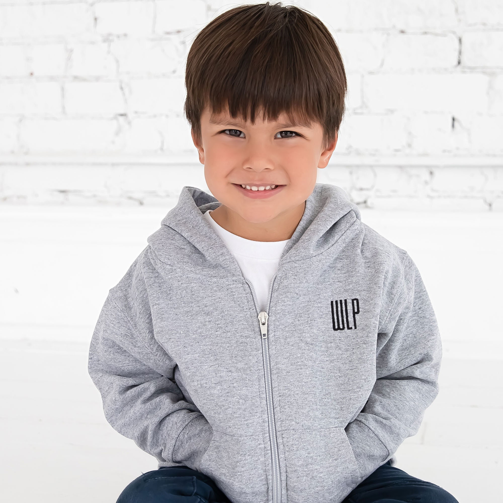 Custom Children's Full Zip Embroidered Hooded Sweatshirt Custom Children's Full Zip Embroidered Hooded Sweatshirt