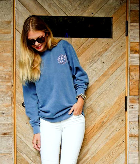 SEmbroideredBoutique Monogrammed Crewneck Sweatshirt | Monogram Pullover Sweater | Personalized Crewneck Sweatshirt | Back to School Sweatshirt | Cammie