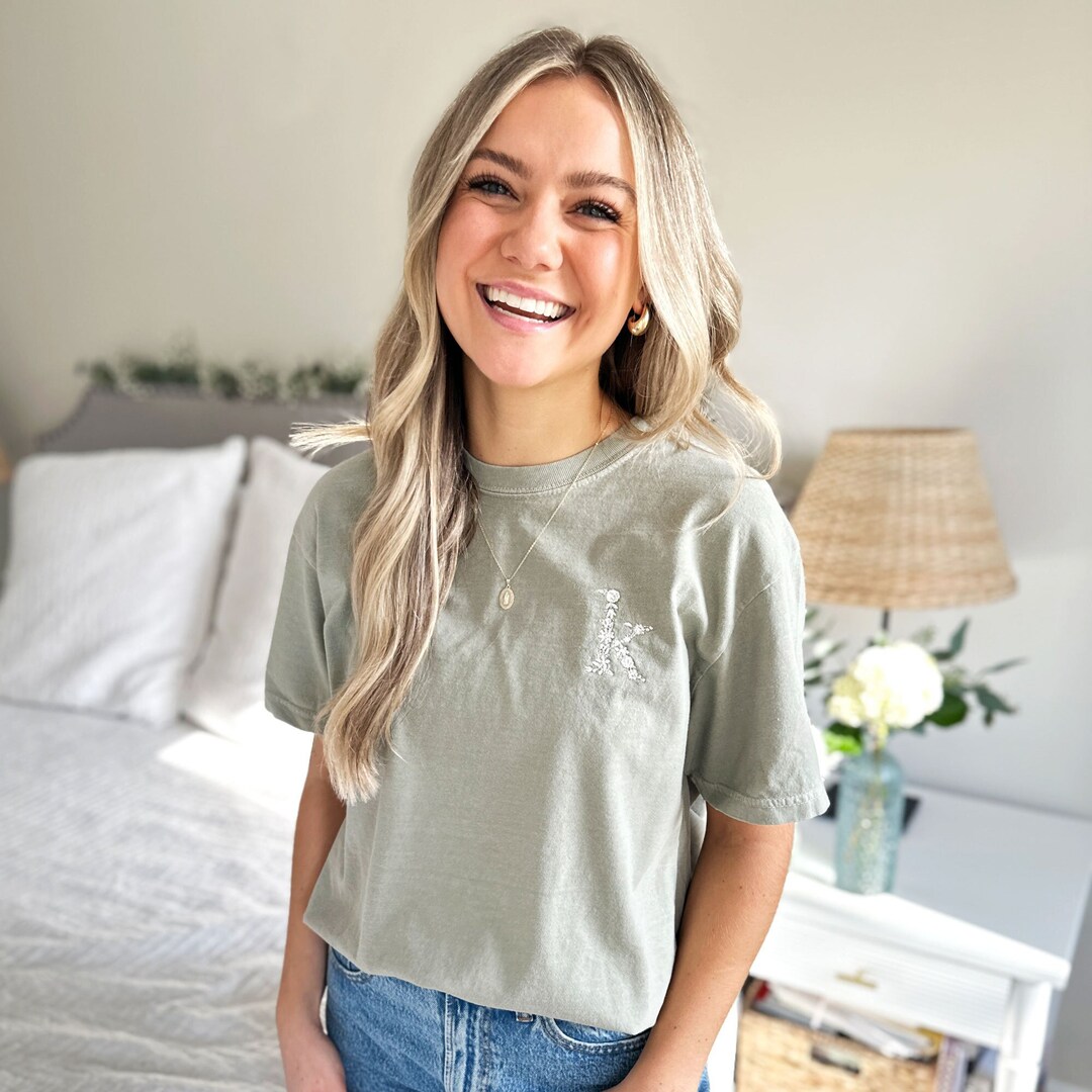 Cotton Jersey Embroidered Floral T-Shirt main image 0