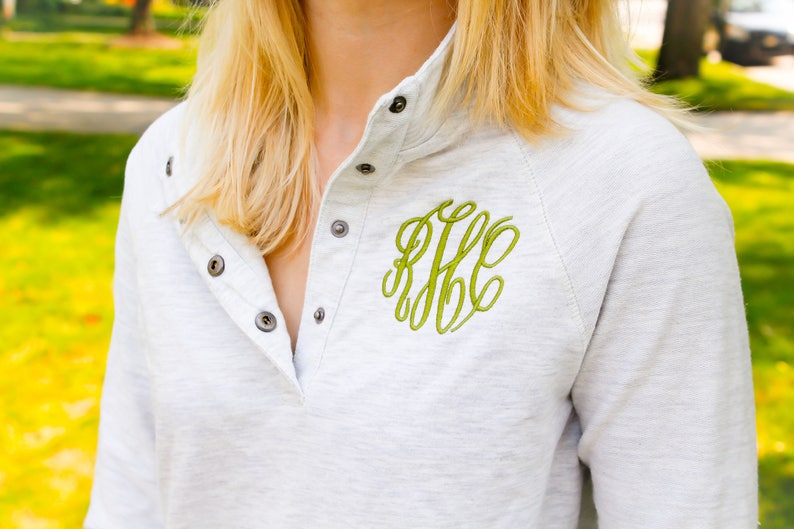 Monogrammed Pullover Sweatshirt Monogrammed Bridesmaid Gift Monogrammed Womens Quarterzip Monogrammed Popover Sweatshirt with Pockets