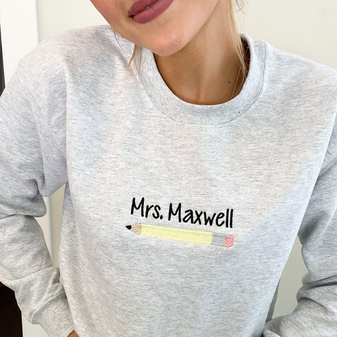 Personalized Teacher Bow Pencil Sweatshirt