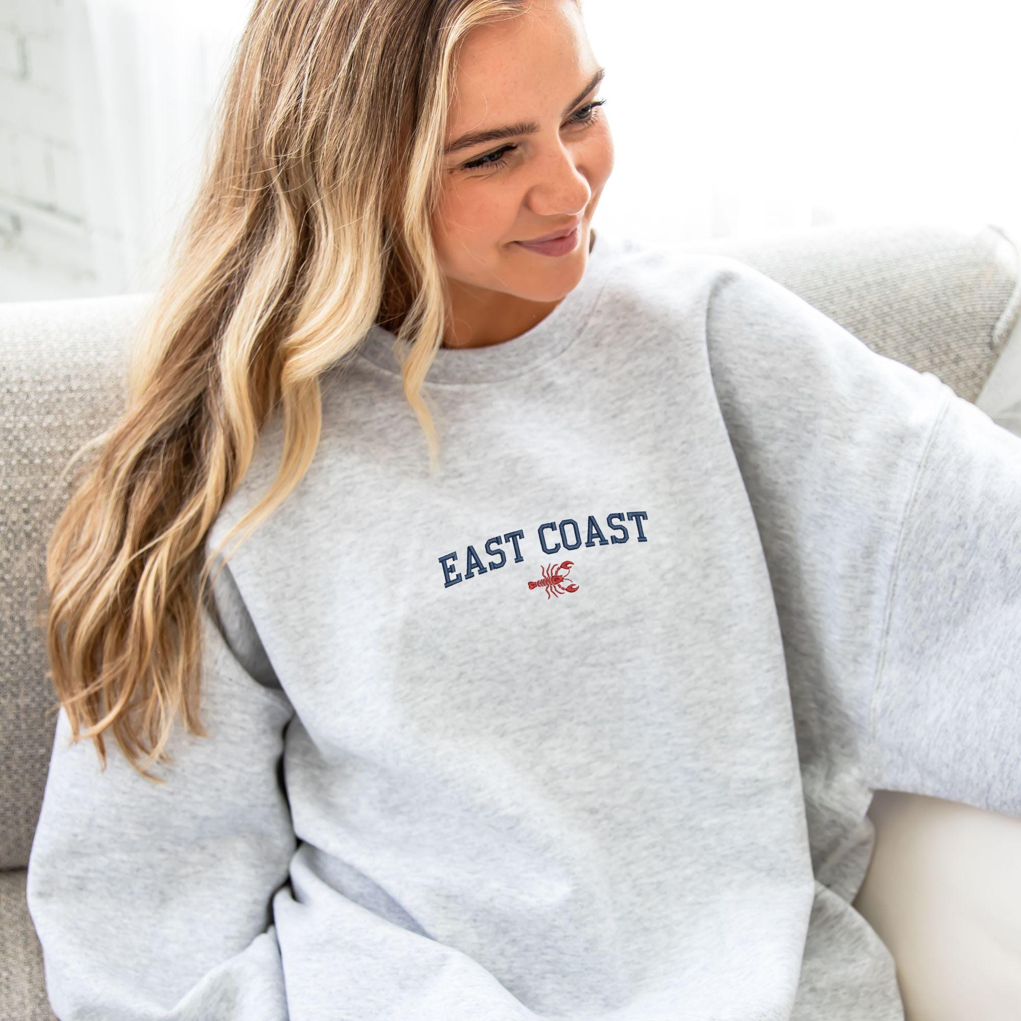 トップス SEA CREWNECK SWEATSHIRT - GRAY Embroidered East Coast Lobster Crewneck Sweatshirt | East Coast