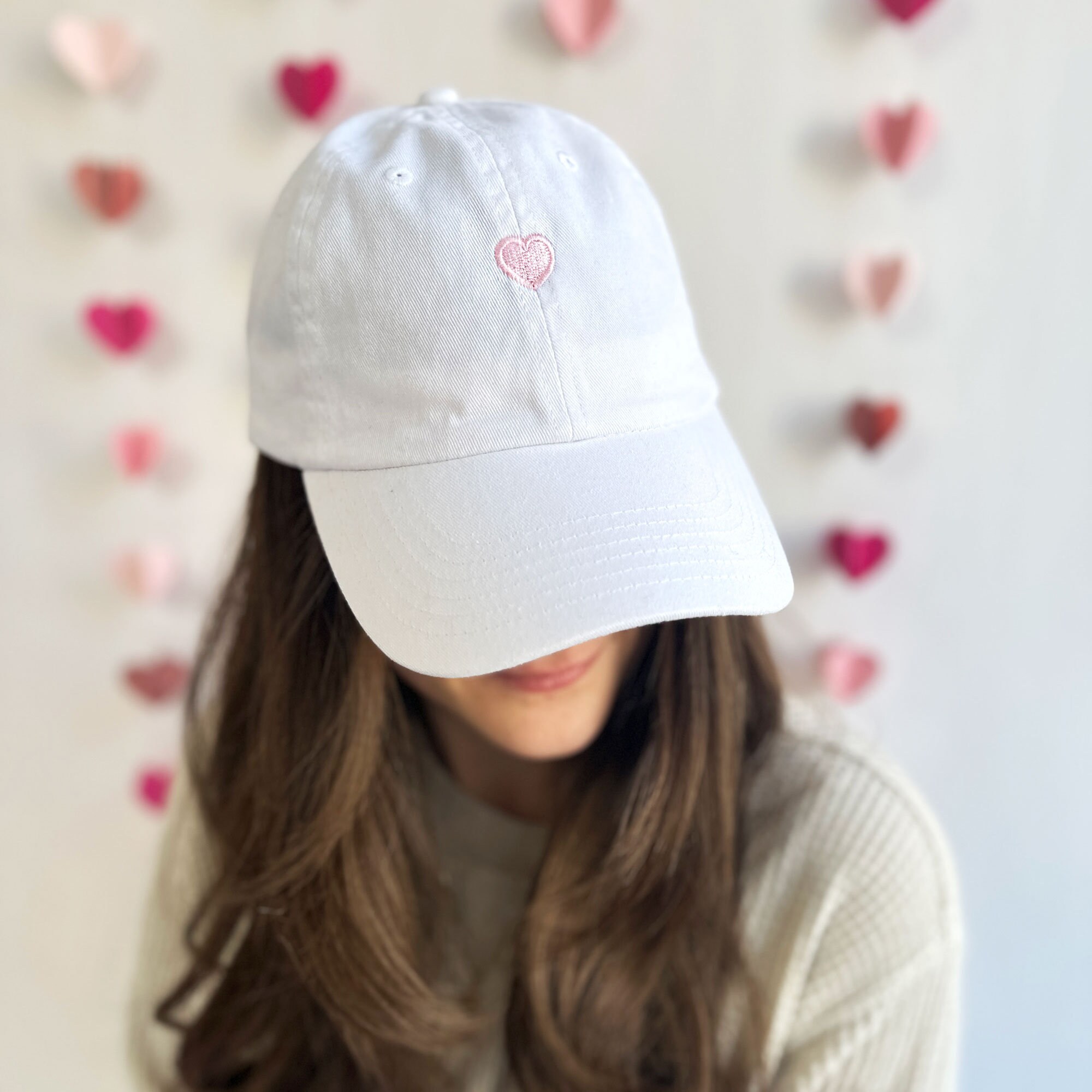Embroidered Mini Heart Baseball Cap | Valentine display picture 2
