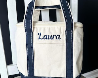 Monogrammed Small Insulated Cooler | Soft Sided Tote Cooler, Personalized | Lunch Bag