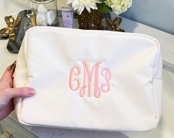 Personalized June Nylon Cosmetic Bag | Gift for Bridesmaid and Bride | Gift for Her | Monogrammed Cosmetic Bag | Customized Travel Kit