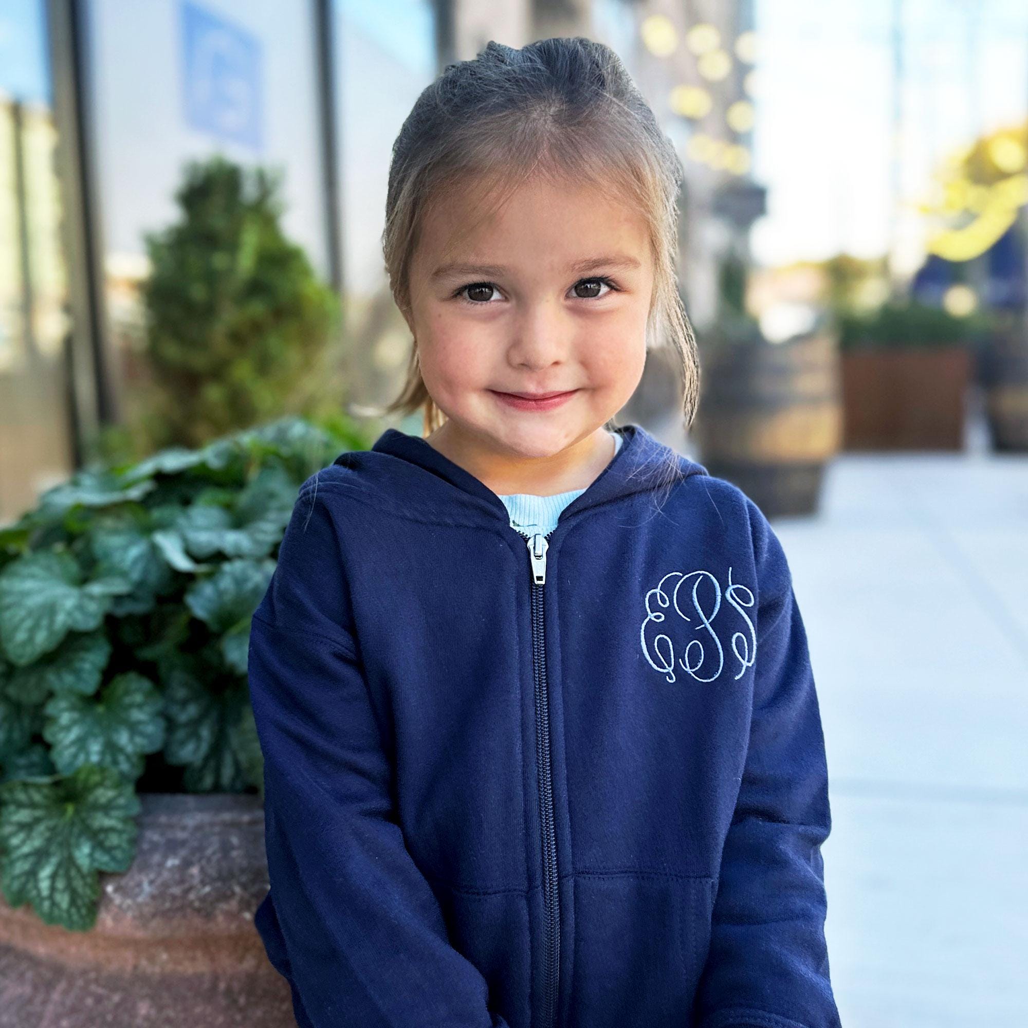 Custom Children's Full Zip Embroidered Hooded Sweatshirt