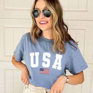 USA Flag Comfort Colors T-Shirt | America T-Shirt | 4th of July Tee | Independence Day | Americana Tee | USA Flag T-Shirt | CC17EFJ4