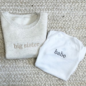 Minimal Sibling Sweatshirt with Custom Embroidery Great for Family Photos and Casual Outfits image 2