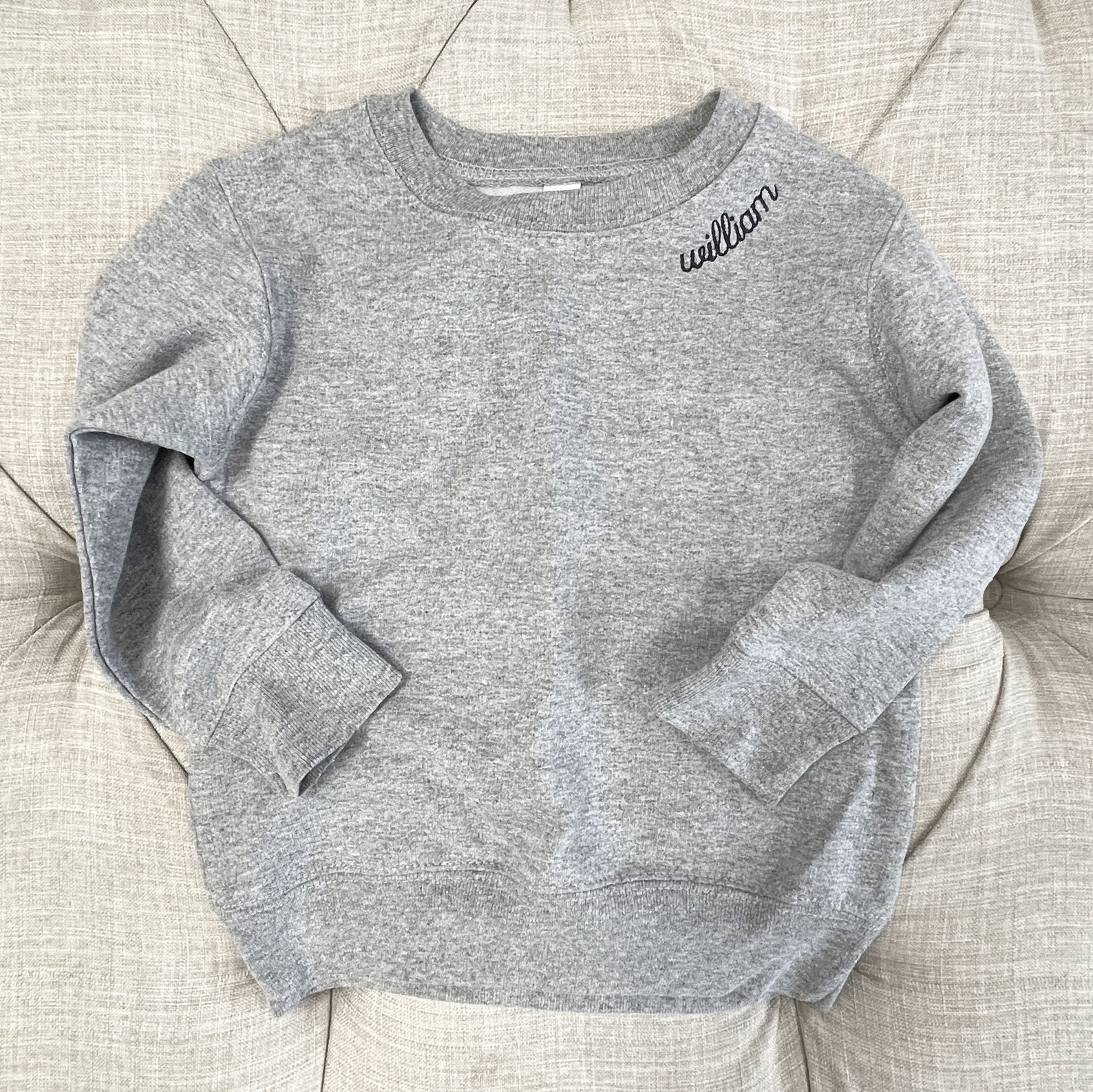 Toddler Neckline Collar Embroidered Sweatshirt Kids | Etsy
