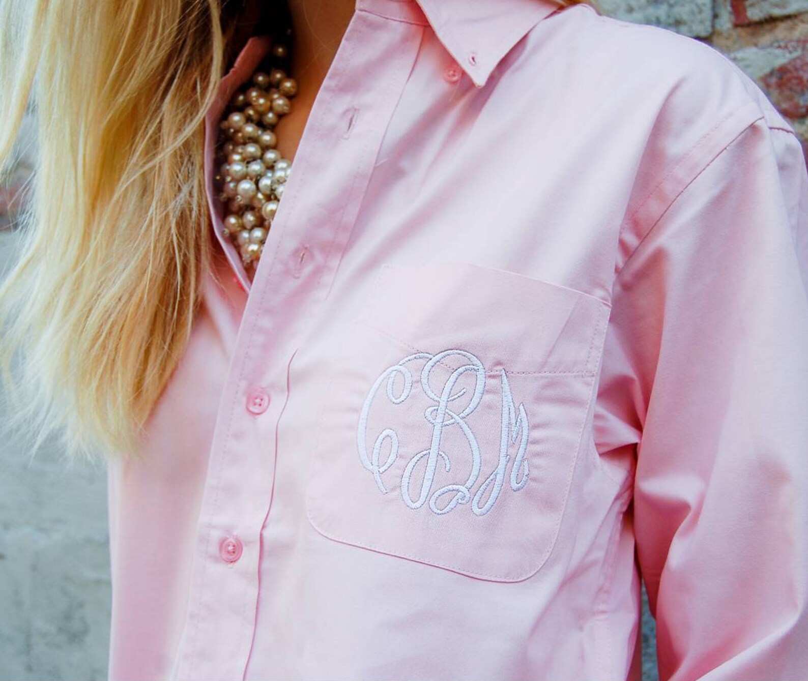 Monogrammed Button Down Multiple Colors Bridesmaid Wedding | Etsy