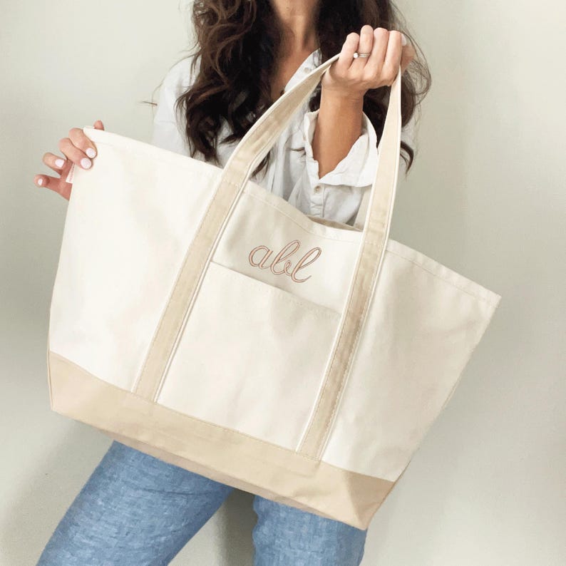 SEmbroideredBoutique Canvas Tote and Pouch - Thumbnail 2
