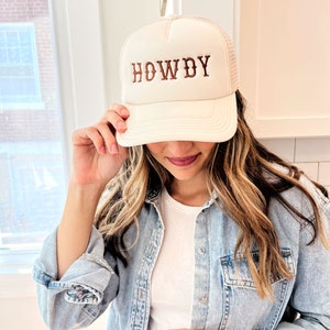 Howdy Trucker Hat | Embroidered Western Trucker Hat | Cowgirl Hat | Cowboy Trucker Hat | Howdy Darlin