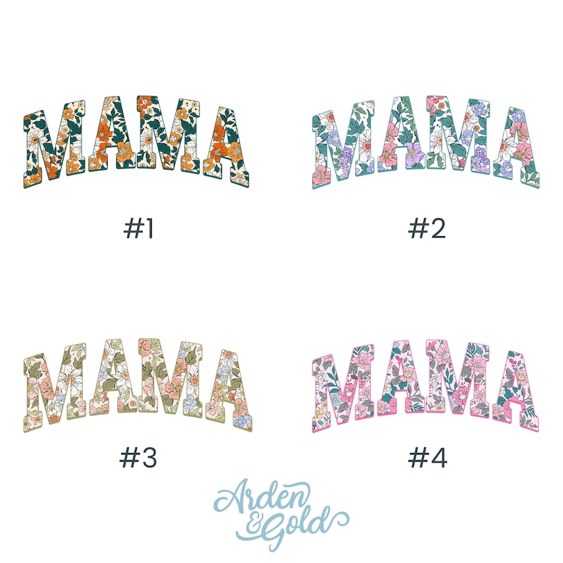 Multi-Floral Print MAMA T-Shirt Comfort Colors T-Shirt Summer MAMA Top DTG Printed T-Shirt Gift for Mom image 5