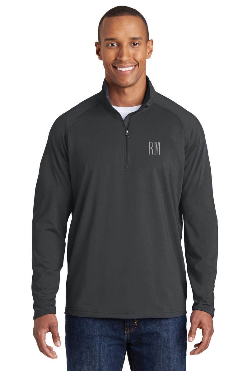 Men's Monogram Athletic Quarter Zip Pullover Jacket Etsy