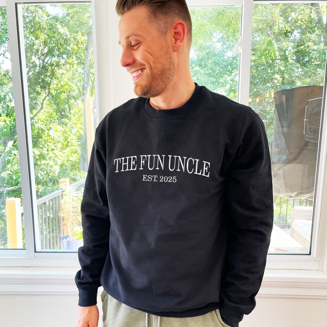 The Fun Uncle Est. Year Embroidered Gemma Crewneck Sweatshirt | New ...
