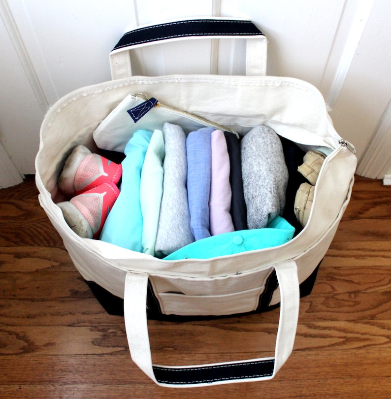 SEmbroideredBoutique Canvas Tote and Pouch - Thumbnail 4