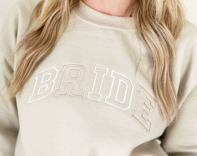 Personalized Gift For Bride, Bride Sweatshirt, Embroidered Bride Top, Engagement Gift, Unique Bridal Shower Gift, Future Mrs Sweatshirt