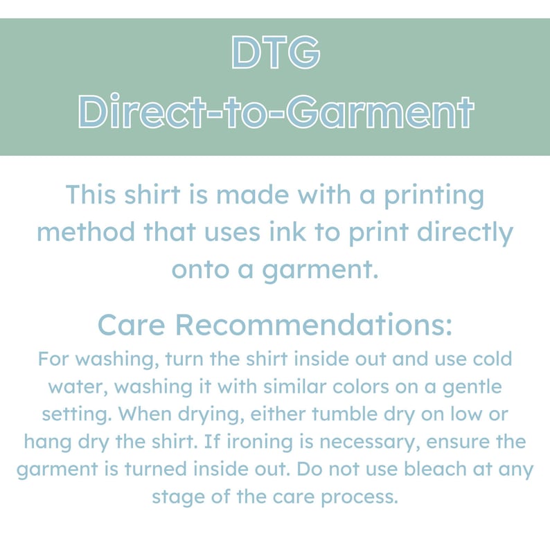 direct to garment care recommendations