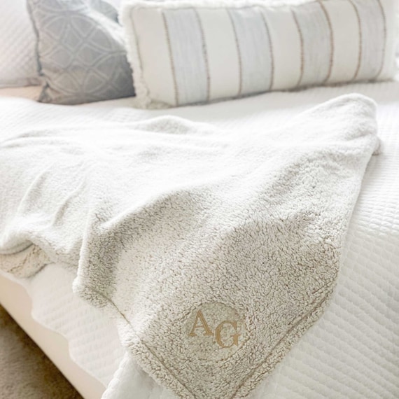 Pottery barn embroidered blanket sale