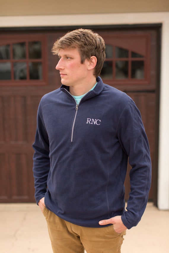 Quarter Zip Pullover Monogrammed Quarter Zip Mens Quarter Zip Mens Fleece  Jacket Father's Day Gift Groomsmen Gift Gift for Him 