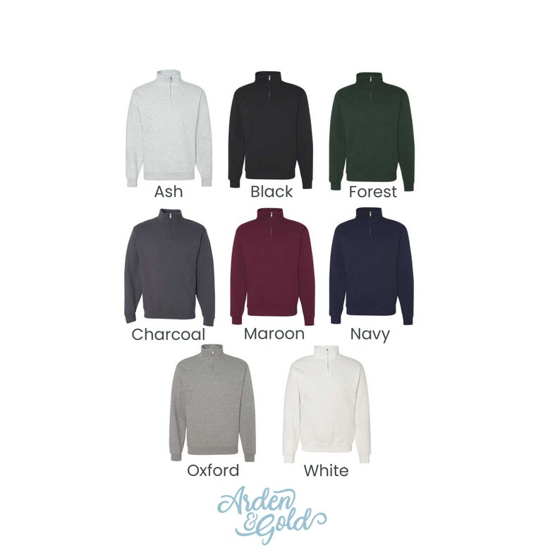 Monogram Pullover Quarter Zip Sweatshirt Personalized Quarter Zip Monogrammed College Classic Popover Gift for Her image 5