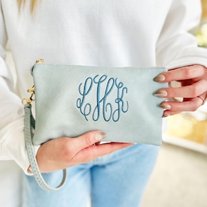 Cartera de pulsera con monograma / Cartera de pulsera con monograma / Cartera de pulsera personalizada / Regalo personalizado / Regalo para ella / Cartera de pulsera / Cartera de mano / JCRWEC