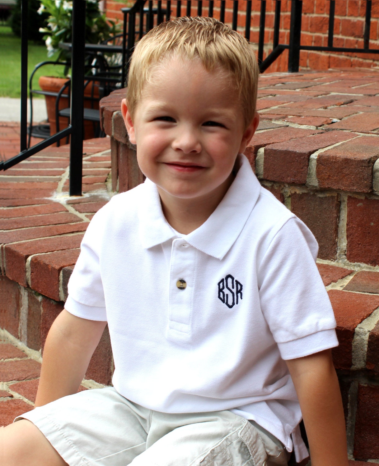 Boys Children's Monogrammed Polo