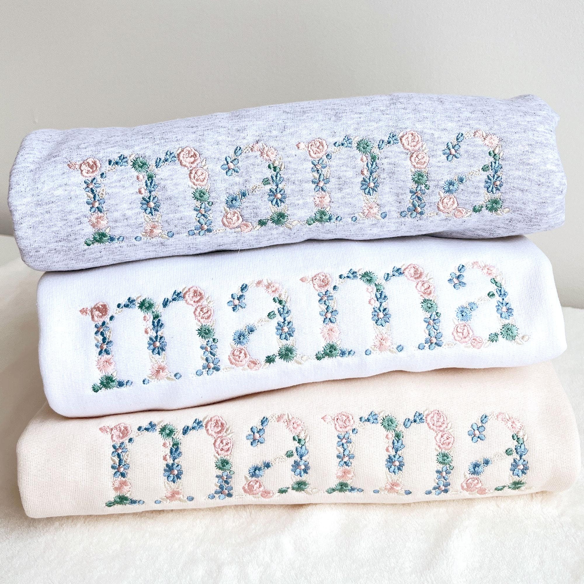 Pastel Floral Mama Embroidered Gemma Crew Sweatshirt | Mother's Day Gift | Mama Crewneck | New Mom Gift | Gift for Mom | G18EFPM