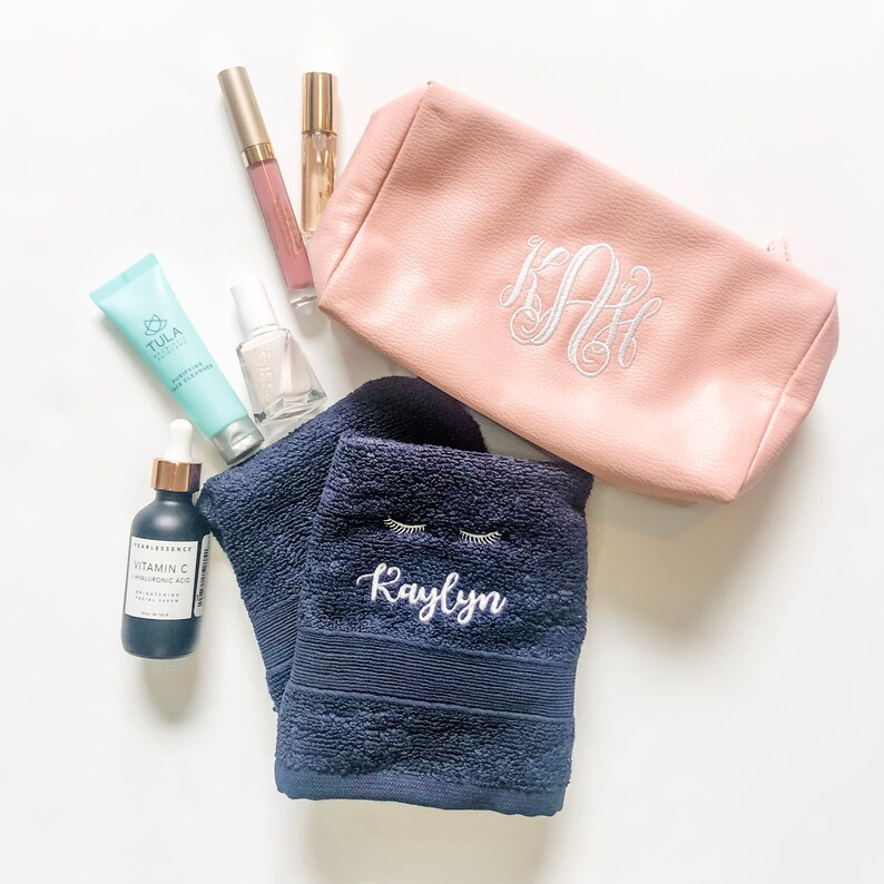 Eyelash Cotton Face Towel Set of Two Personalized Makeup Etsy