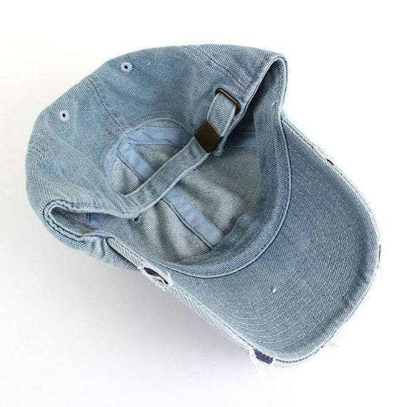 Monogrammed Denim Cap | Personalized Chambray Hat | Personalized Baseball Cap | Monogrammed Baseball Cap | Monogram Distressed Cap 