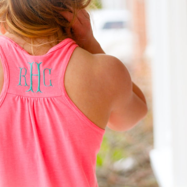 Monogrammed Flowy Racerback Tank Top