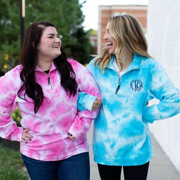 Monogrammed Tie Dye Crosswind Quarter Zip