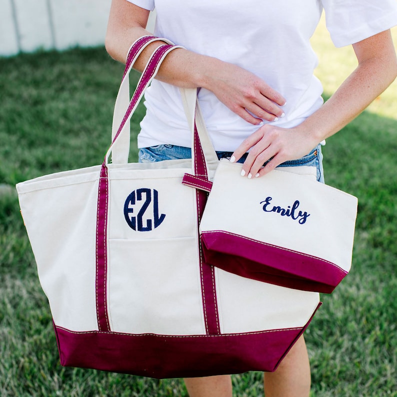 SEmbroideredBoutique Canvas Tote and Pouch