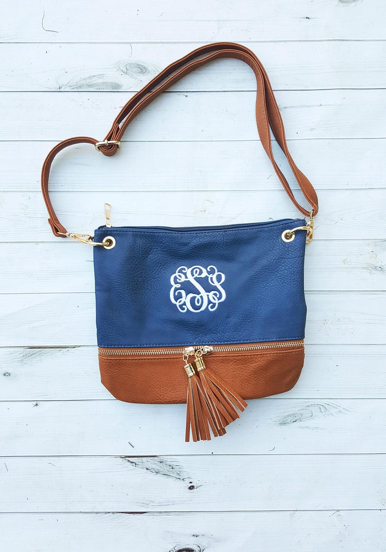 Monogrammed Purse With Tassel Personalized Handbag Etsy