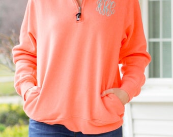 Monogram Pullover | Personalized Quarter Zip | Monogrammed Fleece | Ladies Monogram Zip Up