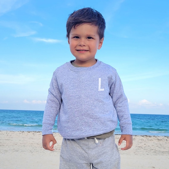 Custom Embroidered Single Initial Toddler Crewneck Sweatshirt | Letter Initial Sweatshirt | Unisex Pullover | Boy Girl | Back to School Gift