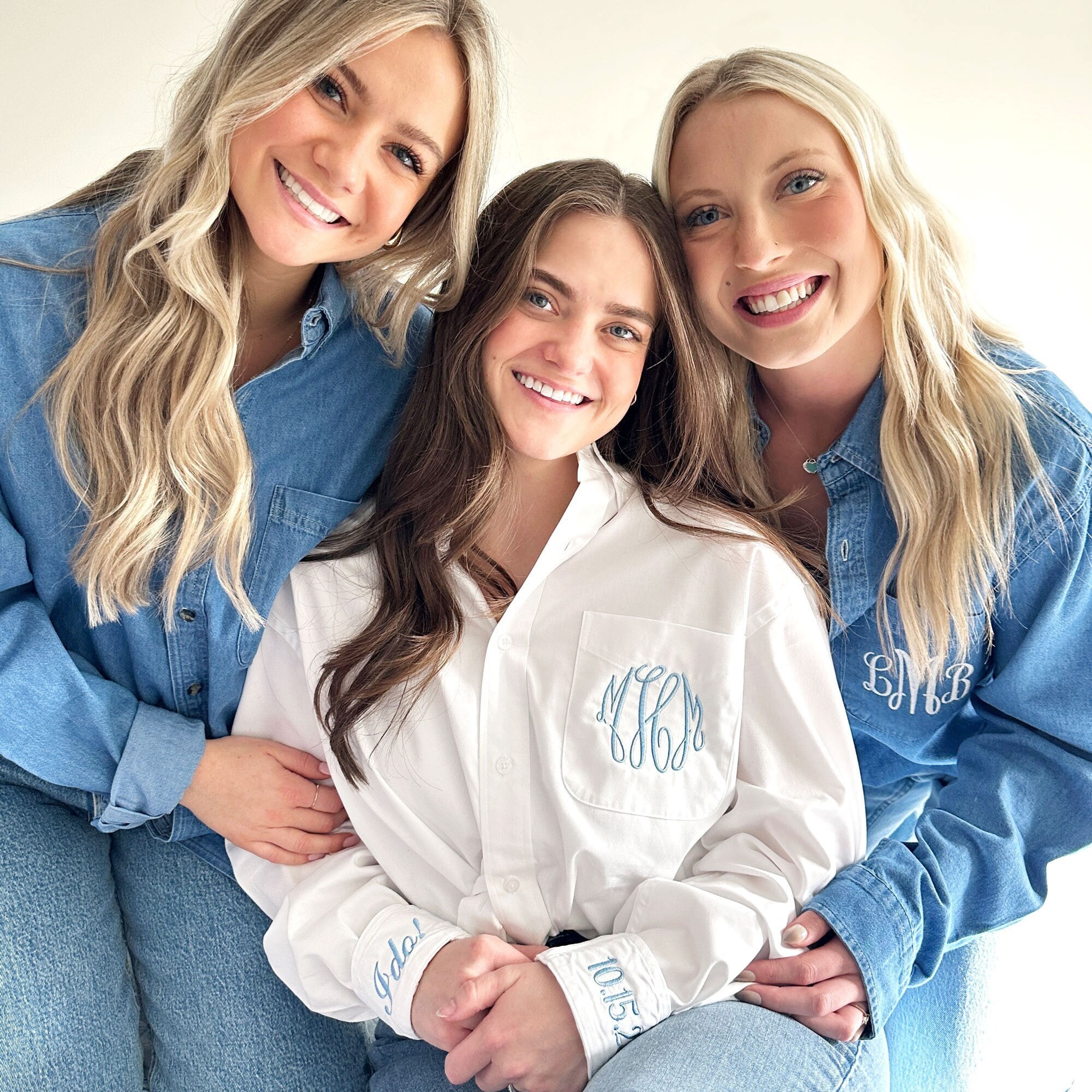 Embroidered Shirt Monogram and Cuff - Etsy