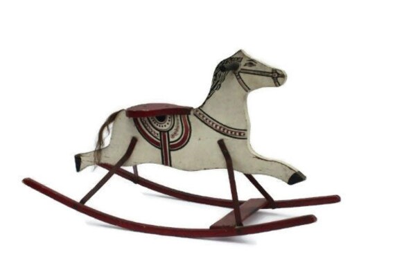 antique wooden rocking horse
