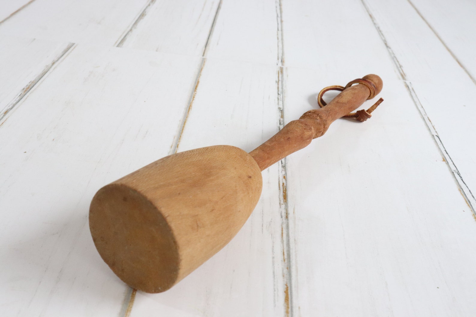 Vintage Primitive Masher Muddler with Leather Hanger Vintage Etsy