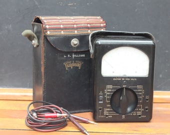 Vintage Triplett Ohm Meter Model 630 with Case - Volt Ohm Meter - VOM Electric Current Tester - Great Guy Gift!