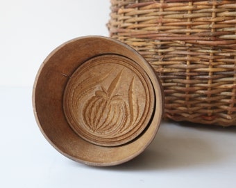 Antique Wooden Pumpkin Butter Mold Press, Vintage Hooded Butter Mold, Primitive Kitchen, Farmhouse Kitchen